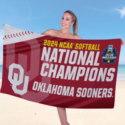 Oklahoma Sooners Womens Softball Rectangle Beach Towel WBT1076